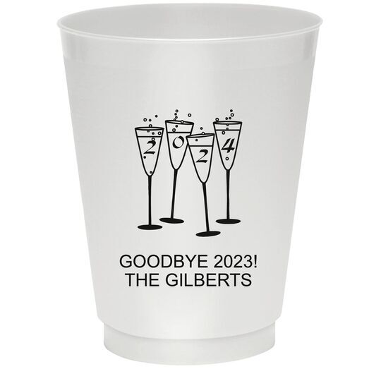 2024 New Years Glasses Colored Shatterproof Cups